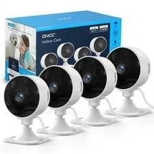 GNCC 2.4GHz Indoor Security Camera, 1080P Home Camera for Pet White-4P