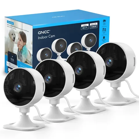GNCC 2.4GHz Indoor Security Camera, 1080P Home Camera for Pet White-4P