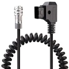 BMPCC 4k/6k Coiled Cord Power Cable DTap Plug Weipu SF6 2 Pin Female Camera