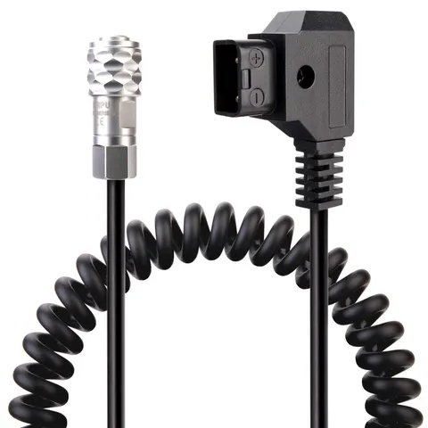 BMPCC 4k/6k Coiled Cord Power Cable DTap Plug Weipu SF6 2 Pin Female Camera
