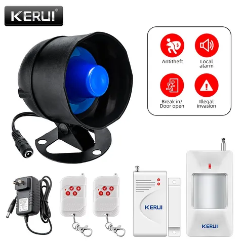 Home Security Burglar Alarm 110dB Siren PIR Detector Door Magnet Remote Set