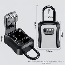 4 Digit Key Lock Box Outdoor Waterproof Hanging Key Safe with Steel Cable