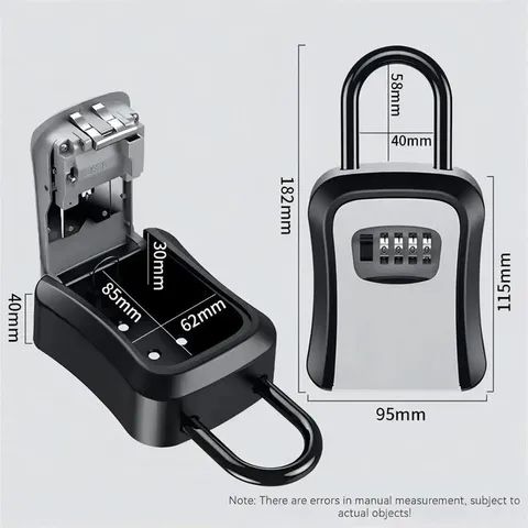 4 Digit Key Lock Box Outdoor Waterproof Hanging Key Safe with Steel Cable