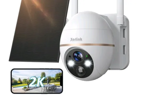 Xorlink 2K Solar Security Camera Wireless Outdoor WiFi 360° PTZ Color Night...