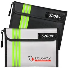 Fireproof Money Bag 2-Pack 5200℉ Heat Insulated