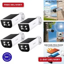 Cinnado S1 Wireless Outdoor Security Cameras 2K Night Vision 4 Pack