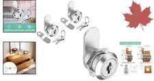 High-Security Cabinet Lock Set - Versatile Keyed Alike 5/8 Inch - Zinc Alloy