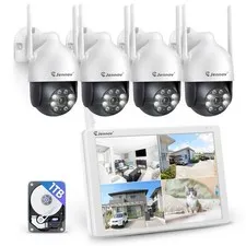 5MP Security Camera System Outdoor Wireless Home WiFi 10CH 10'' Monitor 1TB HDD