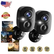 Wireless 2K Indoor/Outdoor Cameras, 2-Way Audio, Spotlight, Siren Alarm, Wi-Fi