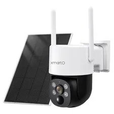 xmartO Solar Security Cameras Wireless Outdoor, Wire-Free PTZ 4MP 2K AI Track...
