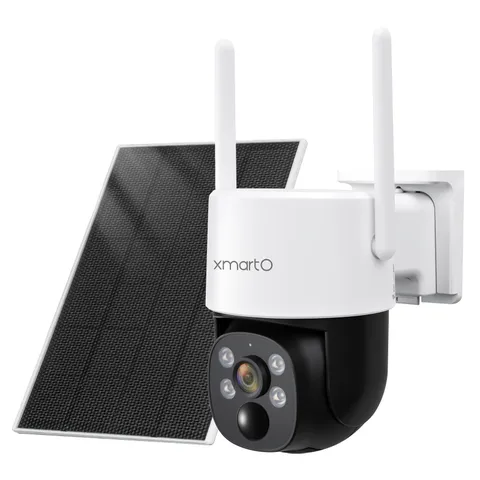 xmartO Solar Security Cameras Wireless Outdoor, Wire-Free PTZ 4MP 2K AI Track...