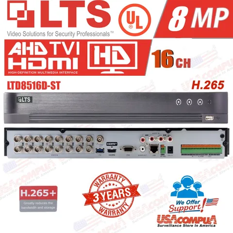 LTD8516D-ST 16CH 4K/8MP TVI/AHD/CVI/CVBS + 16CH IP Upto 4K/8MP Direct Search DVR