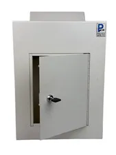 Protex Wall Depository Drop Box with Adjustable Chute 12"W x 16"H Beige READ