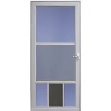 Larson 81 In. H X 32 In. W Aluminum White Full-View Reversible Pet Storm Door