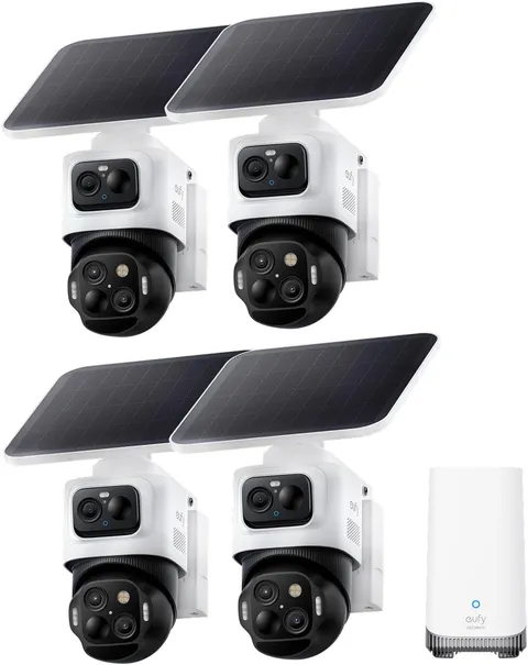 Eufy Security Eufycam S4 4-Cam Kit, 4K Solar Wireless Outdoor Security System,3-