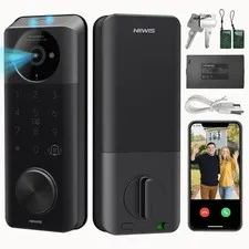 Video Smart Lock with Camera & Doorbell, 6-in-1 Keyless Entry Door Lock
