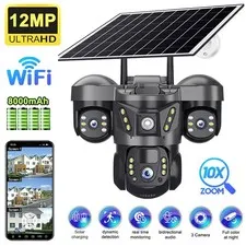 Upgraded 4K HD Solar Battery Wireless WiFi Outdoor Pan/Tilt Home Security Camera