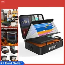 Fireproof Document Box 16x11x4 Inch Waterproof Safe Storage for Legal Size