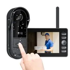 Doorbell Camera Wireless No Subscription with Monitor for Home/Apartment, Tim...