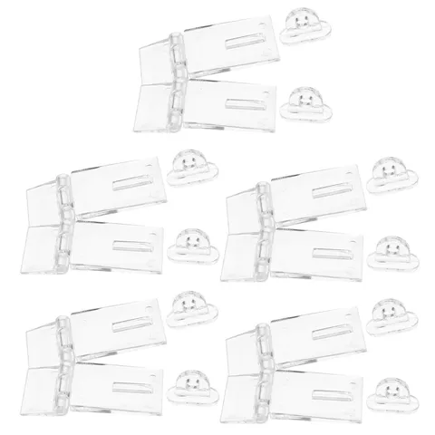 10 Sets Transparent Acrylic Hinge Latch Lock for Cabinet Drawer Box - Clear