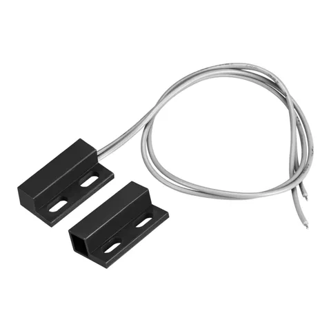 Wired Door Contact Sensor NO Surface Mount Magnetic Reed Switch Black
