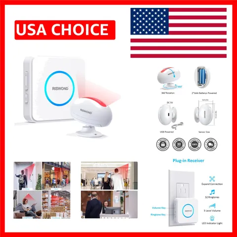 Battery-Powered Motion Detector Alarm with Wide Coverage - Home & Store Use