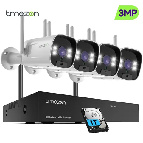 10CH 5MP NVR Outdoor Wireless Security Camera System WIFI 3MP CCTV Audio NVR 1TB