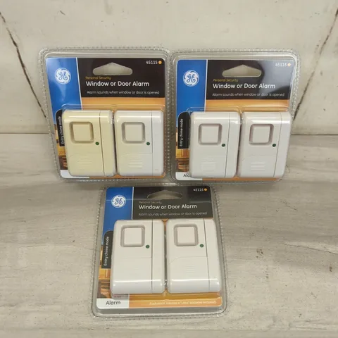 GE 45115 Personal Security Wireless Window/ Door Alarm Entry Chime Mode Lot Of 3