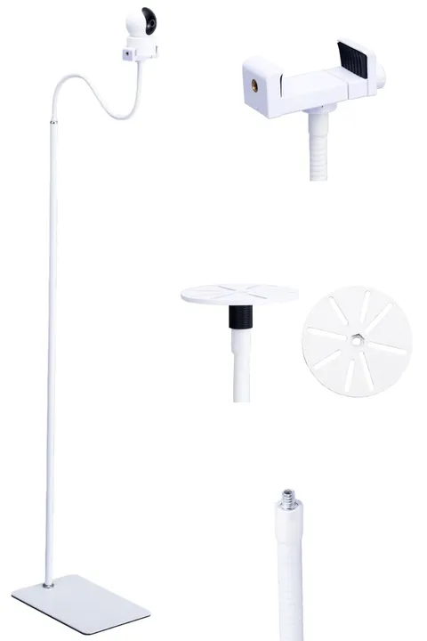2Pack 80"-31" Tall White Floor Holder Stand Mount for Cameras, 3.2lbs Base,He...