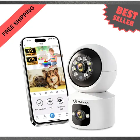 Indoor Security Camera 4MP with Pan Tilt WiFi 6 Night Vision Two-Way Audio