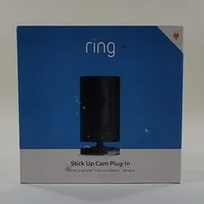 New Ring Stick Up Cam Plug-In Indoor Outdoor Camera Black B07RM61WQ6