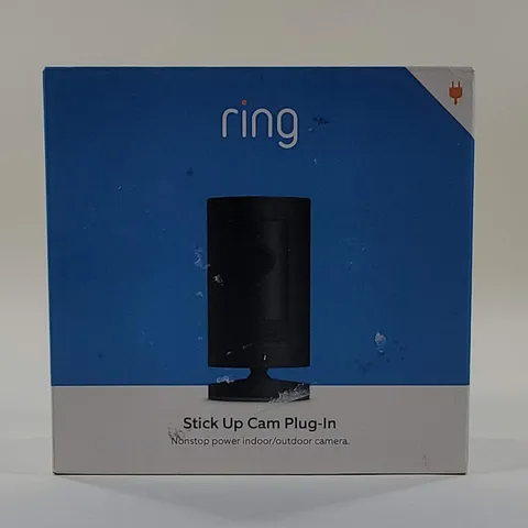 New Ring Stick Up Cam Plug-In Indoor Outdoor Camera Black B07RM61WQ6