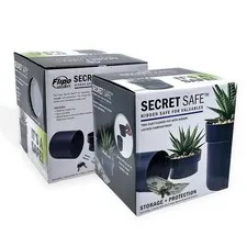 Secret Safe Flower Pot Hidden Lock Box Key Hider Planter with 2 Keys Black IRON
