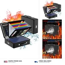 Fireproof Document Box with Fireproof Zipper, Hard Fireproof Safe Case with L...