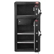 5.5 Cu.Ft Alloy Steel Safe Box with Key/Password Lock, Dual Alarm & LED Light