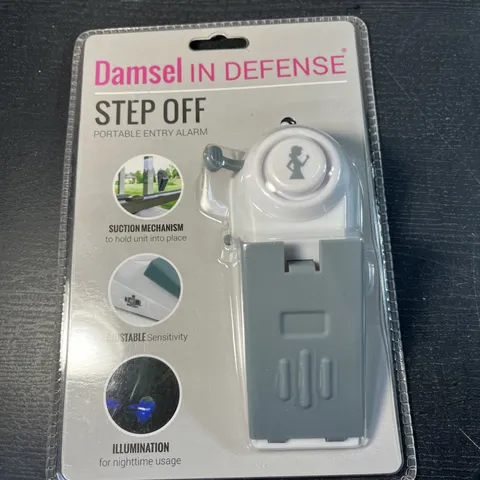 Damsel In Defense Step Off Portable Entry Alarm NIB White. BIN P #819