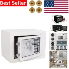 Electronic Steel Security Safe Digital Keypad Home Office Jewelry Cash White ...