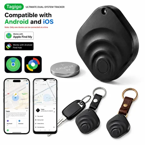 Smart Bluetooth Tracker Tag For iOS iPhone Google Find Hub Android Black iPhone