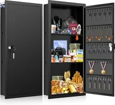 29.53" H Wall Safes Between  Studs with 2 Removable Shelf, Lockable In Wal...