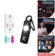 Self Defense Siren 130 dB Keychain Alarm LED Strobe Light for Women Men Seniors