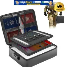 Lightweight Fireproof Document Box with Lock - Ultimate Protection for Valuables