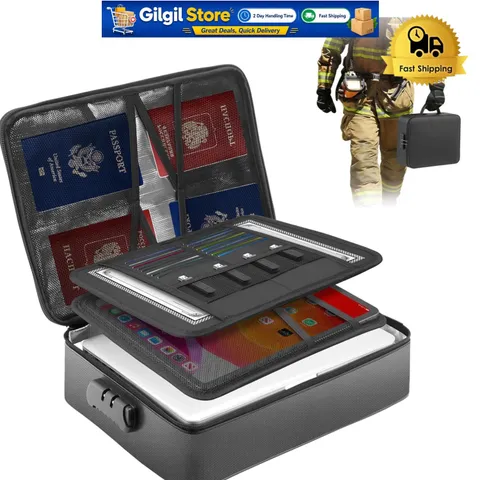 Lightweight Fireproof Document Box with Lock - Ultimate Protection for Valuables