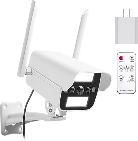 Fake Security Camera with Motion Sensor Light&Audio& Sound&Doorbell for Outdoor,