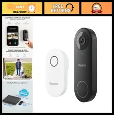 2K Wired Video Doorbell Camera - WiFi, 5G/2.4G, Smart Detection, Wide Angle, No
