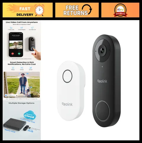 2K Wired Video Doorbell Camera - WiFi, 5G/2.4G, Smart Detection, Wide Angle, No