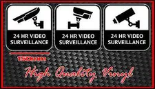 CCTV WARNING SIGN STICKER 24 HOUR VIDEO SURVEILLANCE BRAND NEW SET OF THREE SET2