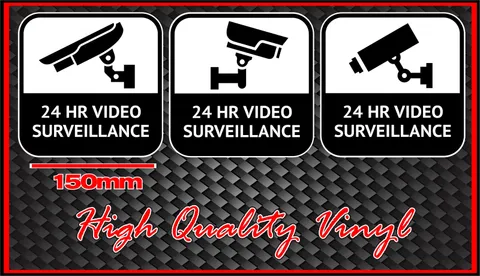 CCTV WARNING SIGN STICKER 24 HOUR VIDEO SURVEILLANCE BRAND NEW SET OF THREE SET2