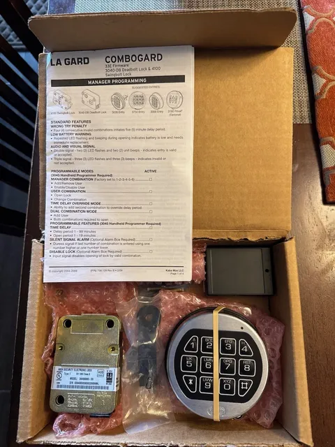 La Gard Combination Digital Safe Deadbolt Complete Kit 3040-DB