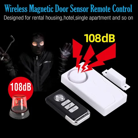Wireless Door Burglar Security Alarm Magnetic Sensor with Remote Control