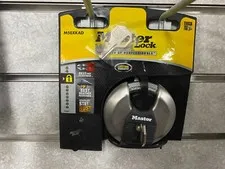 M50XKAD Master Lock 5/8-in Shackle x 3.125-in Width Steel Keyed Padlock
